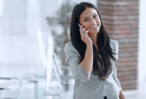 young business woman talking on a smartphone